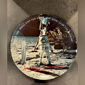 Vintage Apollo 11 Moon Landing Plate Neil Armstrong Lunar Module LEM Texas Ware